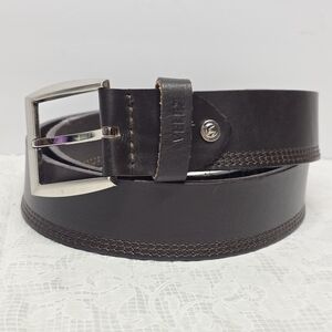 VELEZ Genuine Dark Brown Leather Men's Belt Size 36 / 38 Classic Business Casual